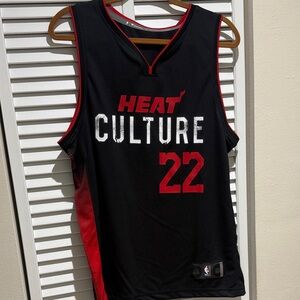 NBA Heat Culture Black and Red Jersey